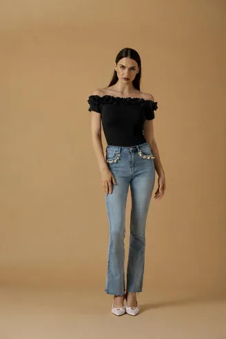 No Secrets T-shirt con roselline applicate  | BorotalcoCagliari.it 2