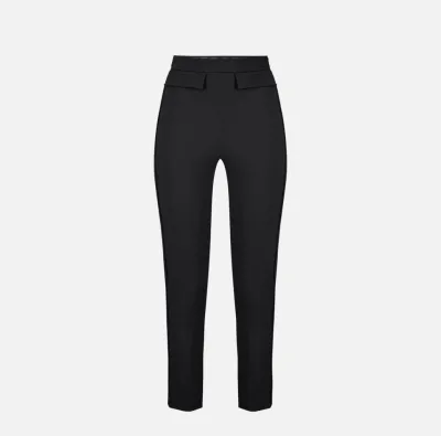 ELISABETTA FRANCHI Pantaloni in doppio crêpe stretch con logo ricamato