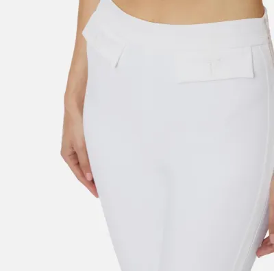 ELISABETTA FRANCHI Pantaloni in doppio crêpe stretch con logo ricamato