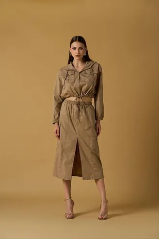 No Secrets Giubbino in cotone con coulisse e zip  | BorotalcoCagliari.
