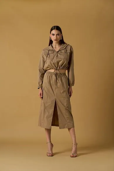 No Secrets Giubbino in cotone con coulisse e zip  | BorotalcoCagliari.