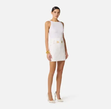ELISABETTA FRANCHI Body in jersey crêpe con dettagli logo  | Borotalco 2