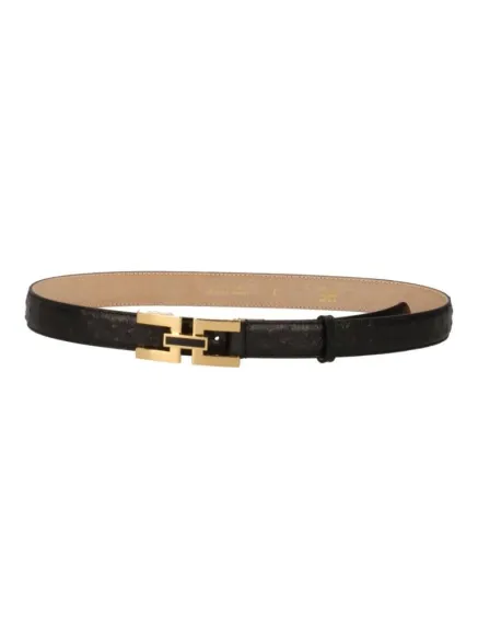 Elisabetta Franchi Cintura in Pelle con Logo Oro  | BorotalcoCagliari.
