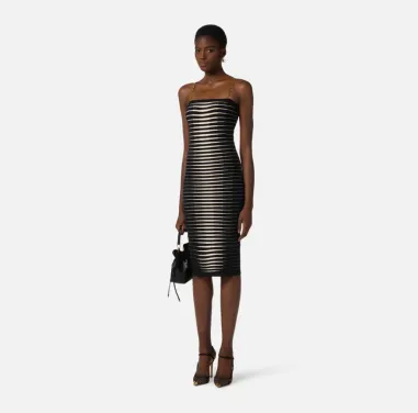 Elisabetta Franchi Abito in maglia con zebra jacquard  | BorotalcoCagl 2